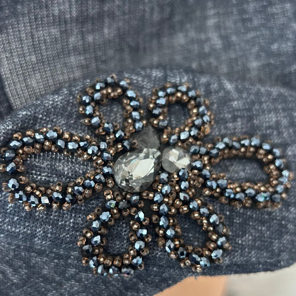 Newsboy hat cap vintage style beaded rhinestones flower fairy grunge retro - Picture 11 of 11